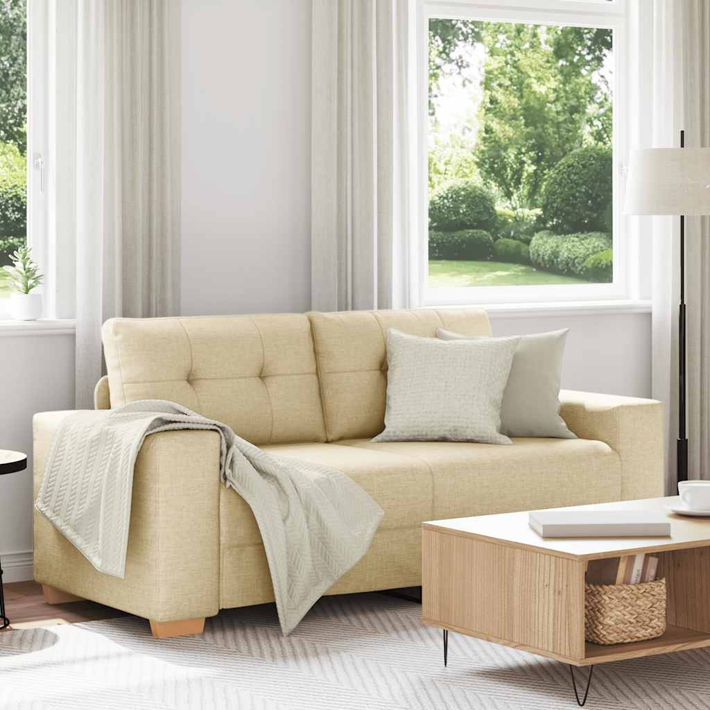 Canapé deux places crème 180x77x82 cm en tissu - XIOS
