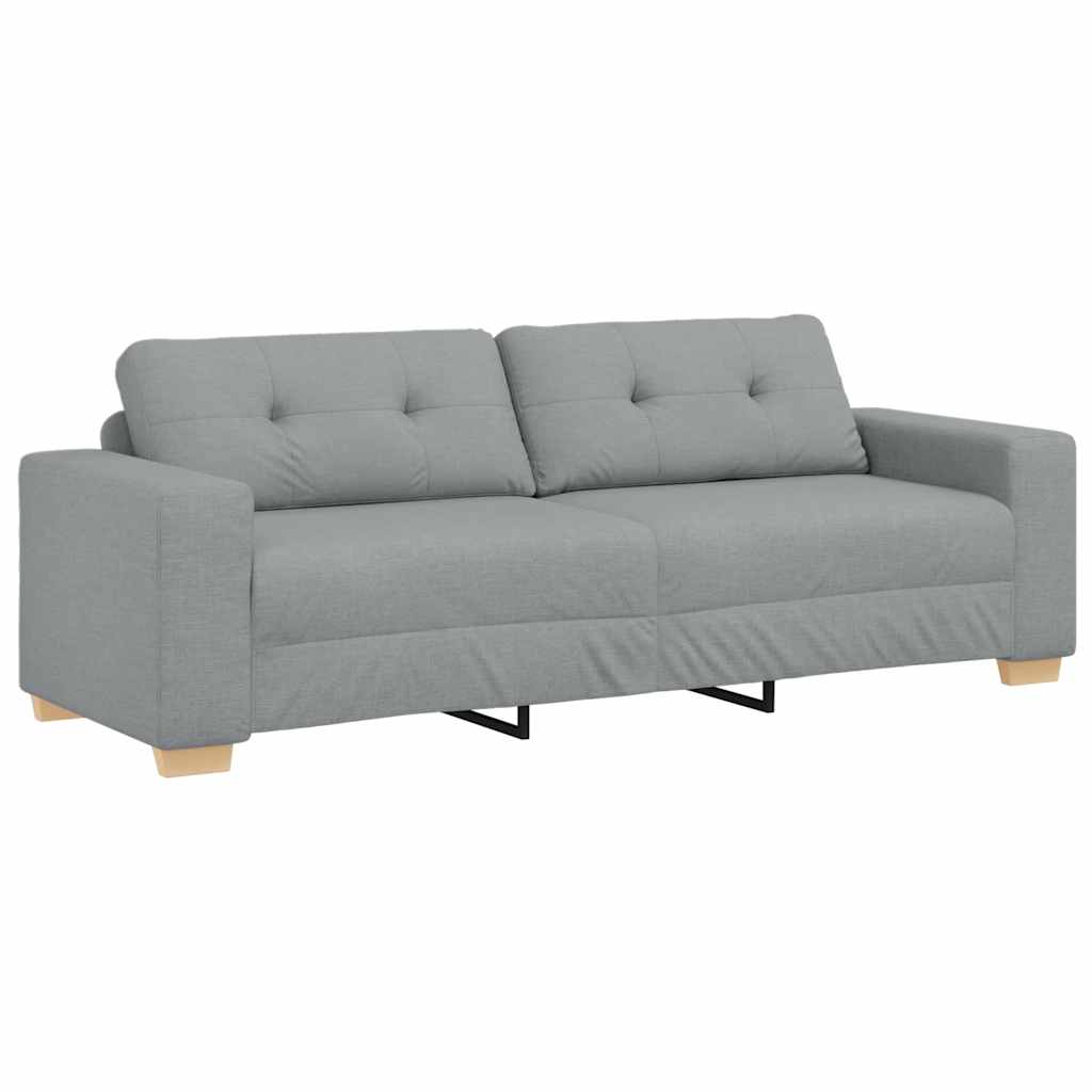Canapé 3 places gris clair 220 x 78 x 80 cm tissu