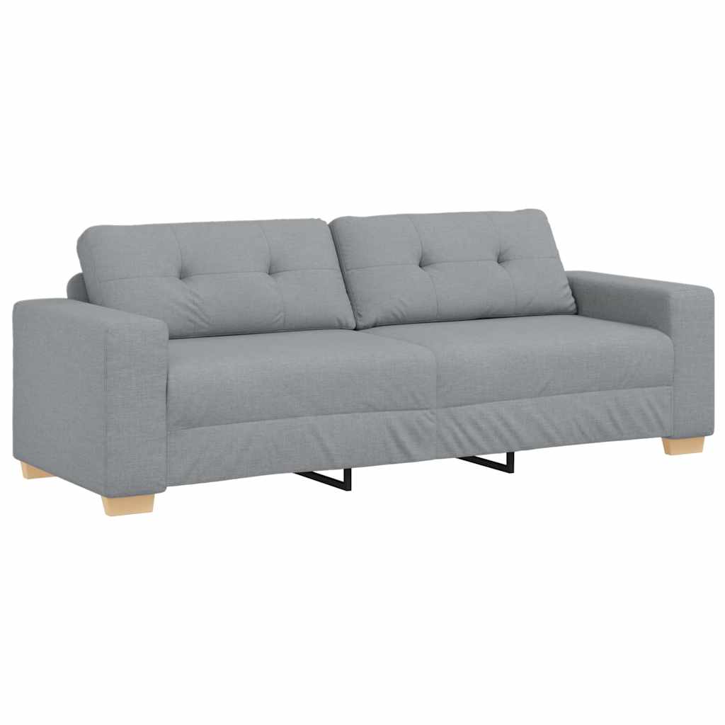 Canapé 3 places gris clair 220 x 78 x 80 cm tissu