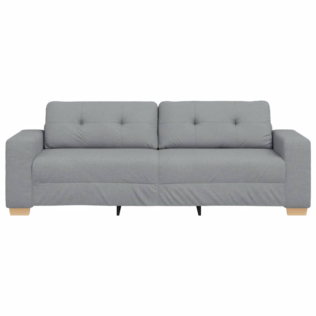 Canapé 3 places gris clair 220 x 78 x 80 cm tissu