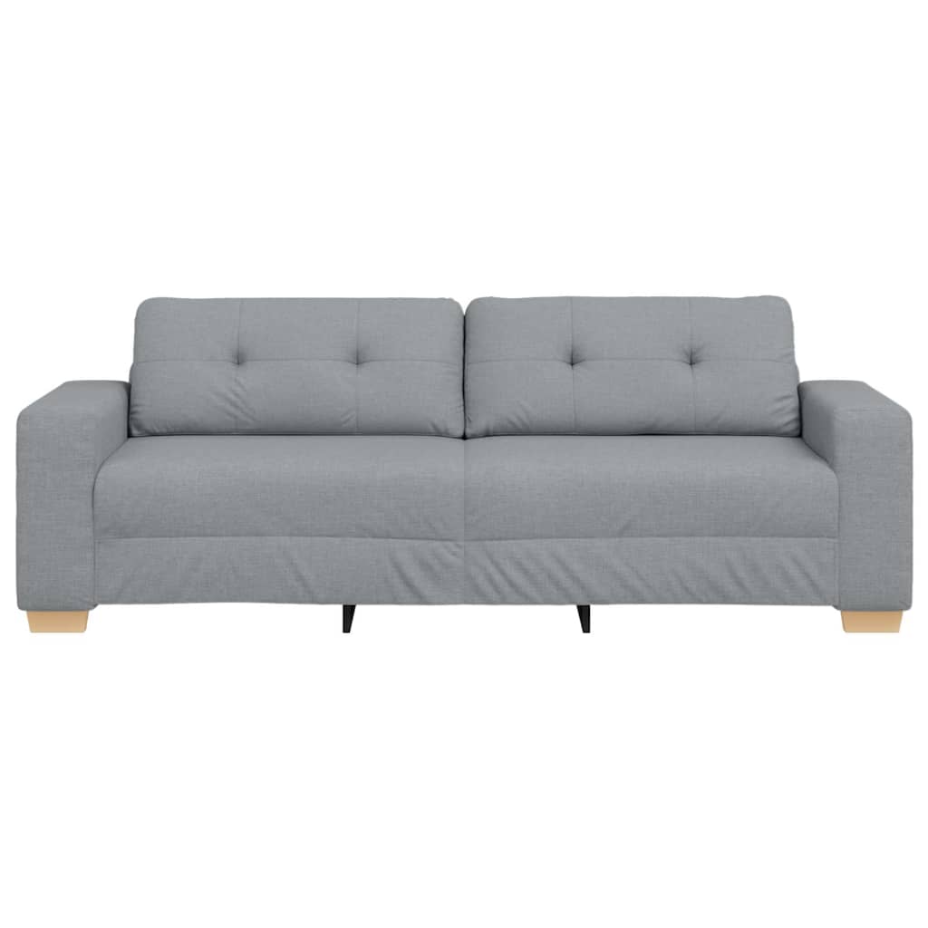 Canapé 3 places gris clair 220 x 78 x 80 cm tissu
