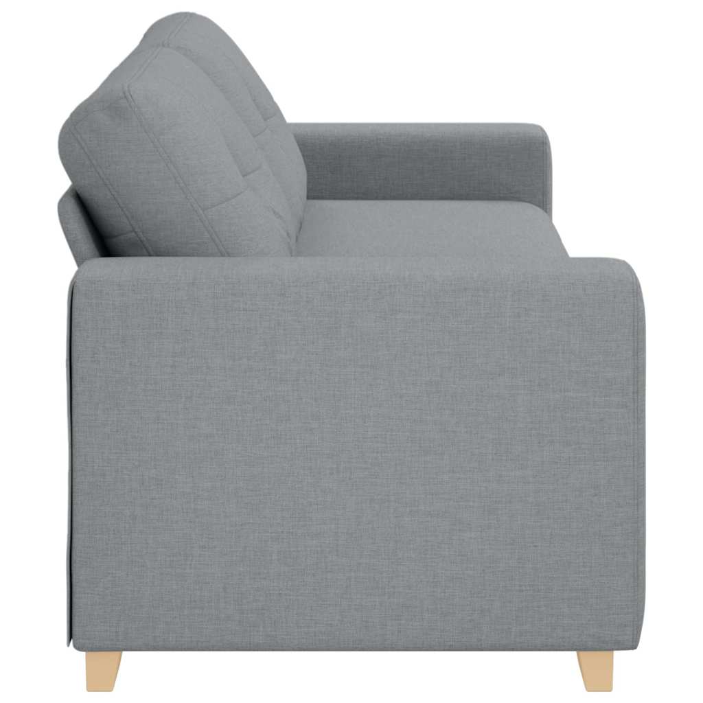 Canapé 3 places gris clair 220 x 78 x 80 cm tissu