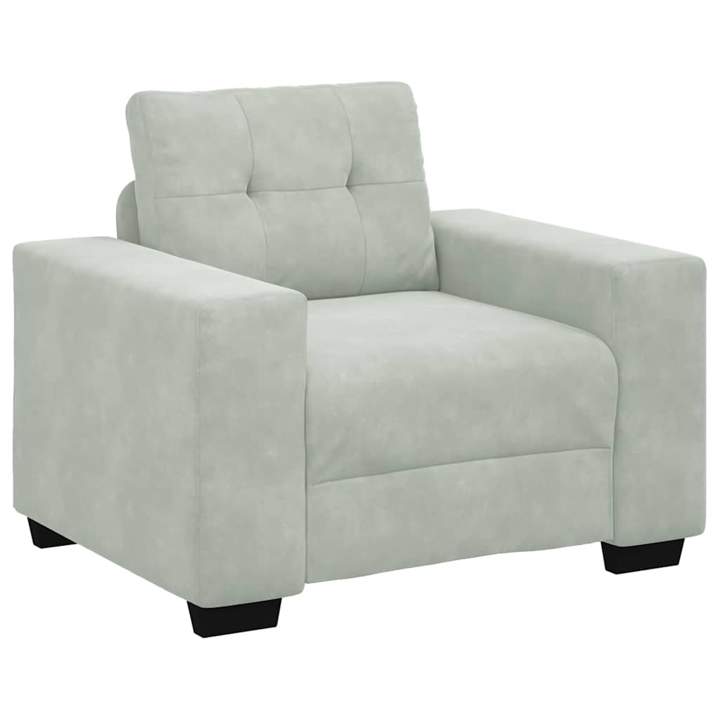 Fauteuil Gris clair 60 cm Velours - XIOS