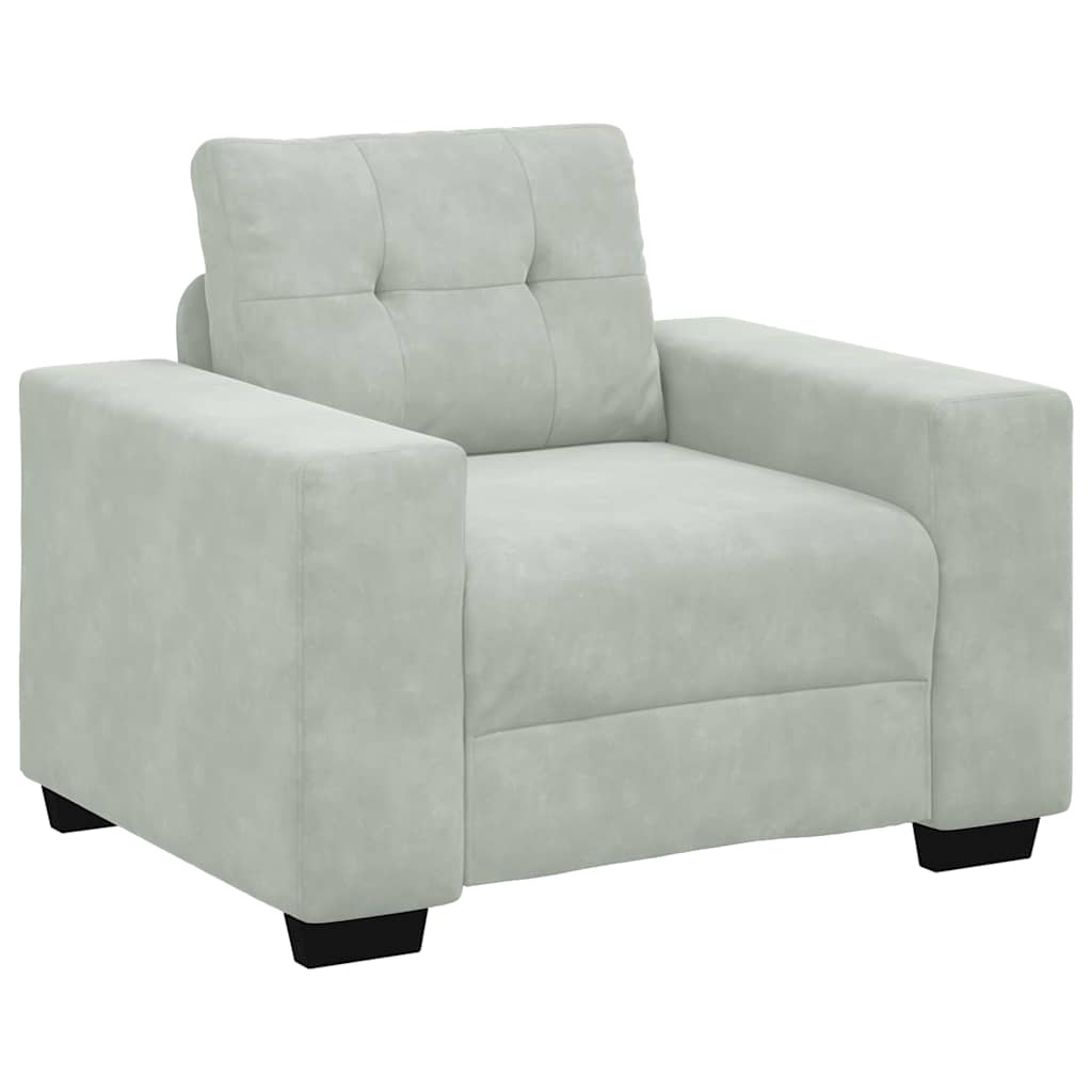 Fauteuil Gris clair 100x78x80 cm Velours
