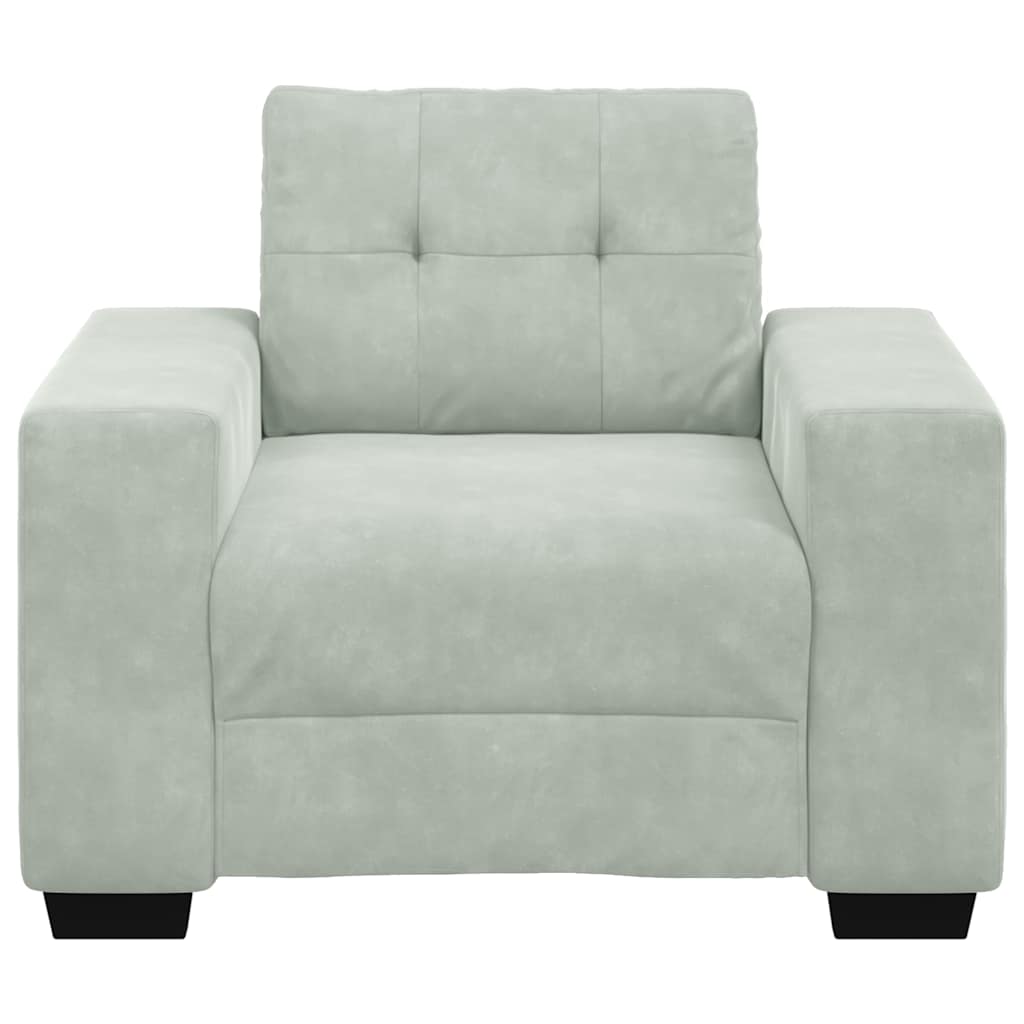 Fauteuil Gris clair 100x78x80 cm Velours