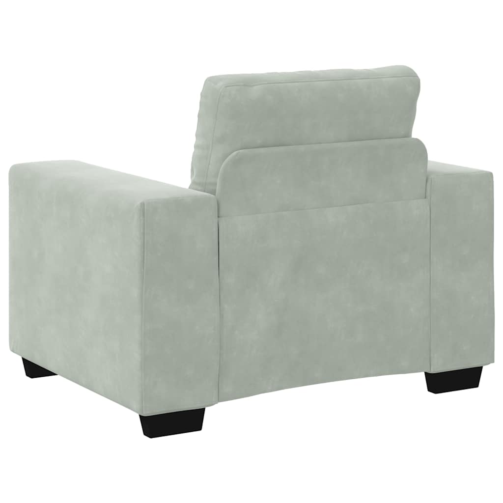 Fauteuil Gris clair 100x78x80 cm Velours