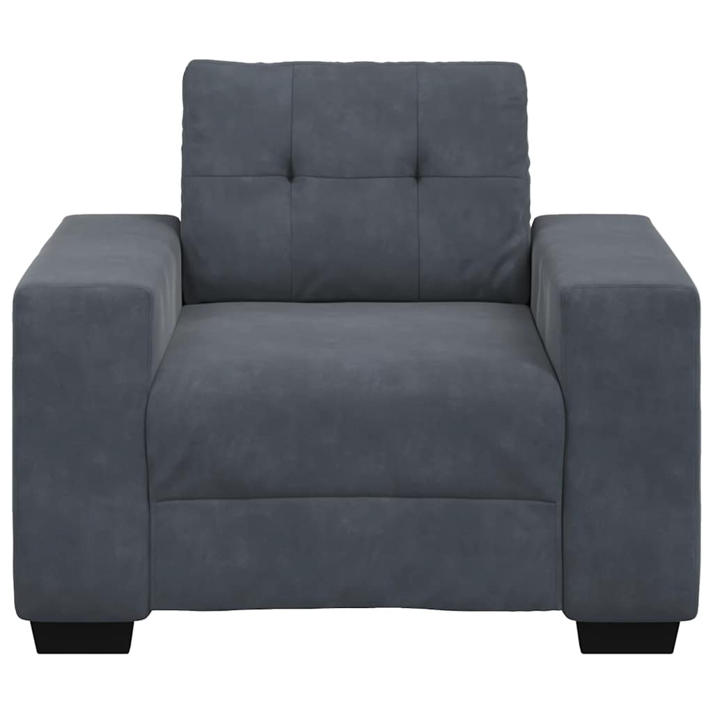 Fauteuil gris foncé 60 cm velours - XIOS