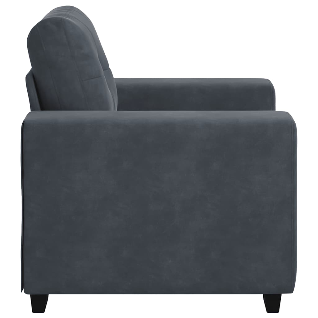 Fauteuil gris foncé 60 cm velours - XIOS