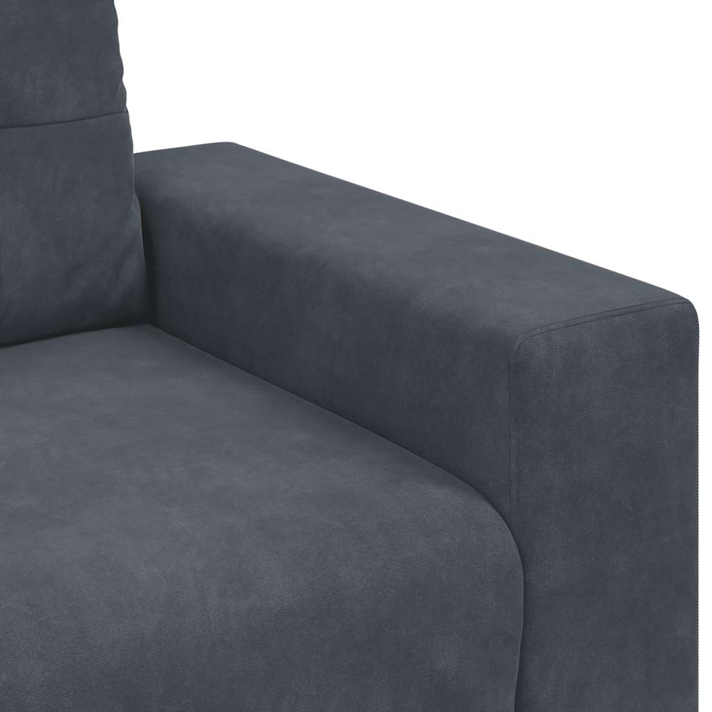 Fauteuil gris foncé 60 cm velours - XIOS