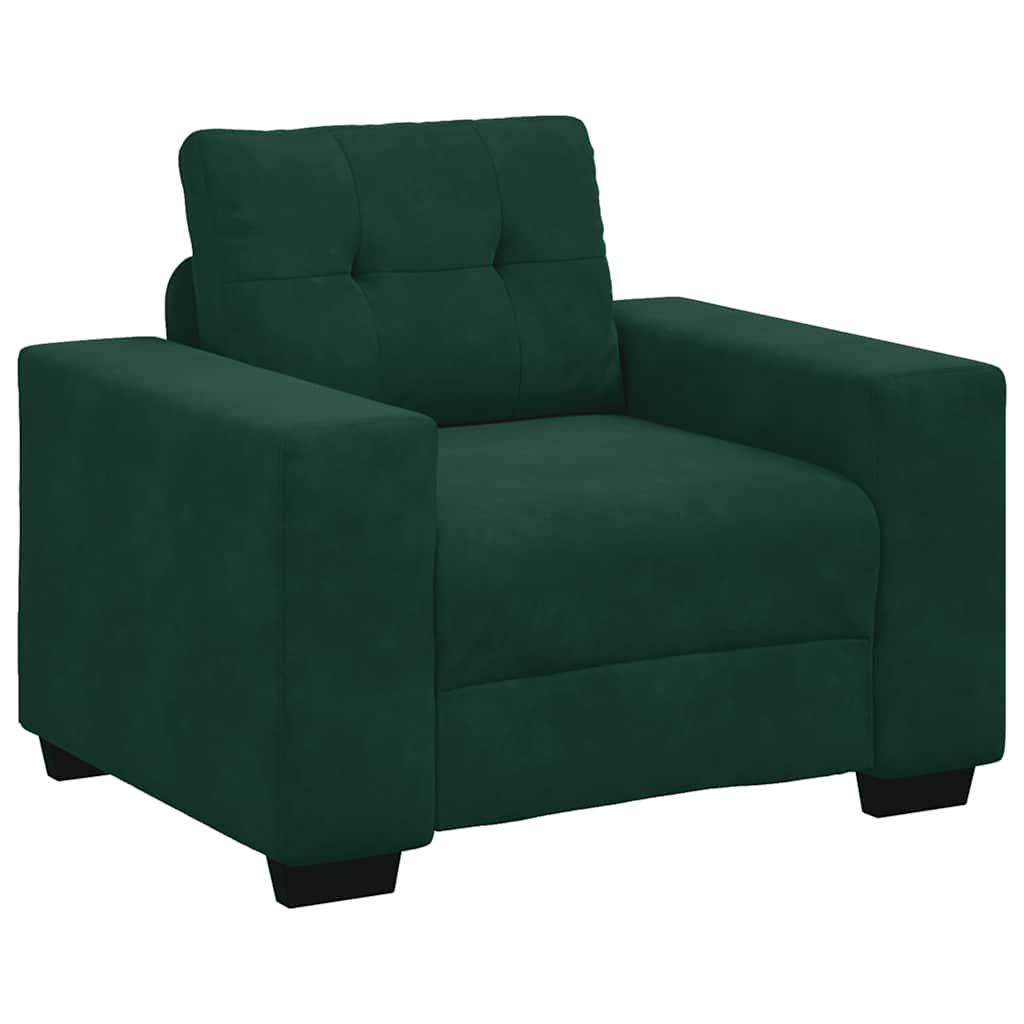 Fauteuil/canapé vert foncé 100x78x80 cm velours - XIOS