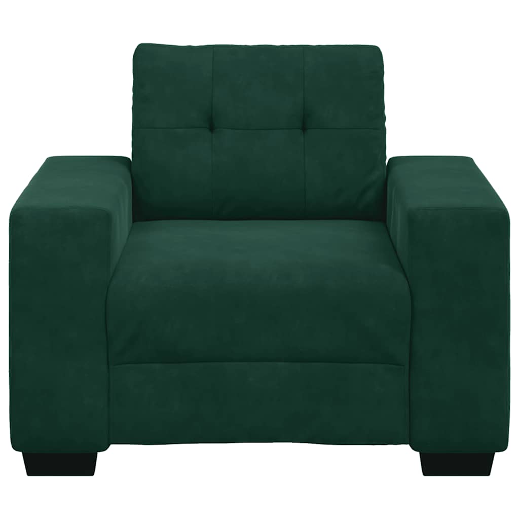Fauteuil/canapé vert foncé 100x78x80 cm velours - XIOS