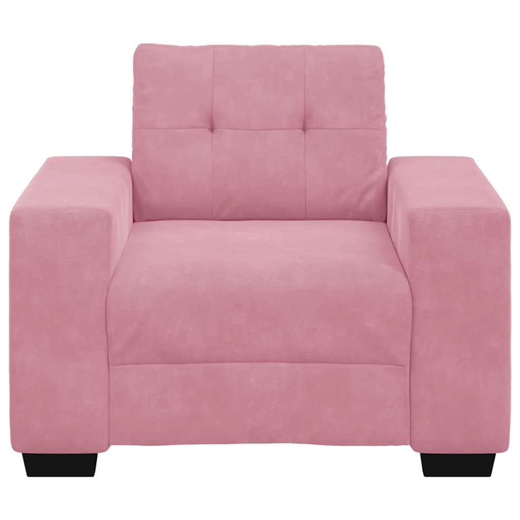 Fauteuil rose velours 100x78x80 cm - XIOS