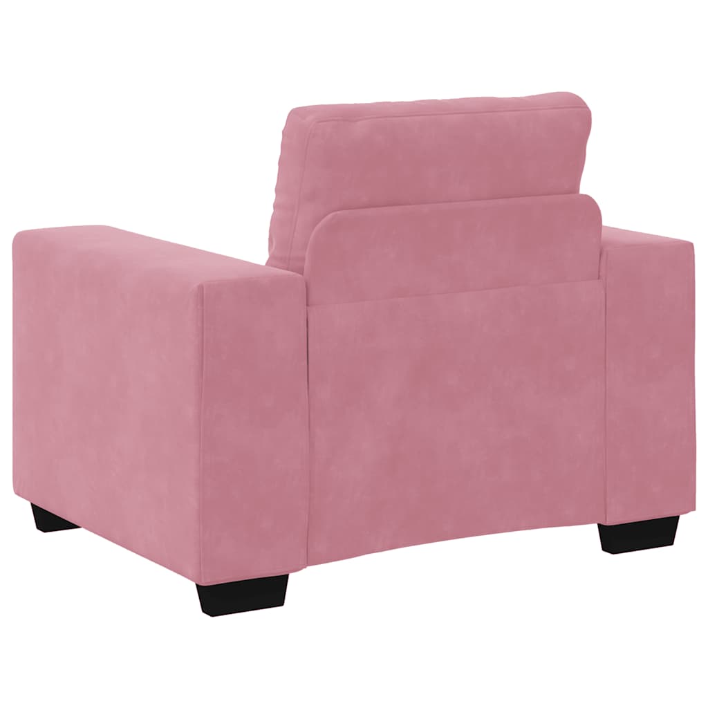 Fauteuil rose velours 100x78x80 cm - XIOS