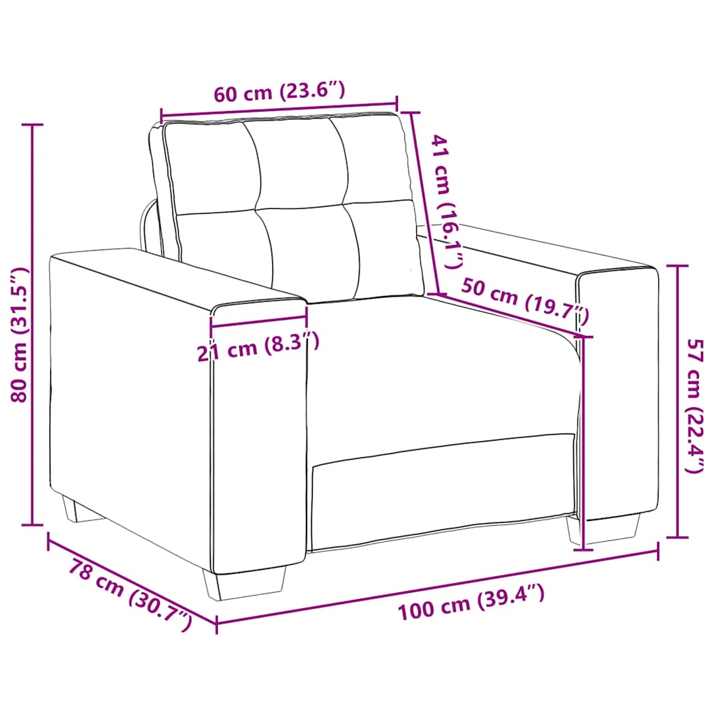 Canapé/Fauteuil rouge bordeaux 100x78x80 cm velours - XIOS