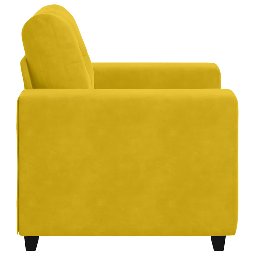 Fauteuil canapé jaune 100x78x80 cm velours - XIOS