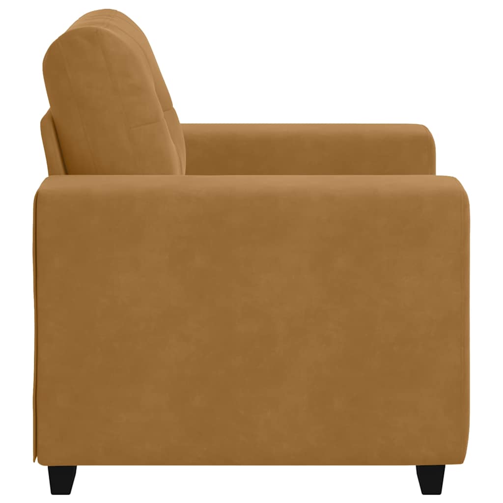 Fauteuil canapé marron 100x78x80 cm velours - XIOS