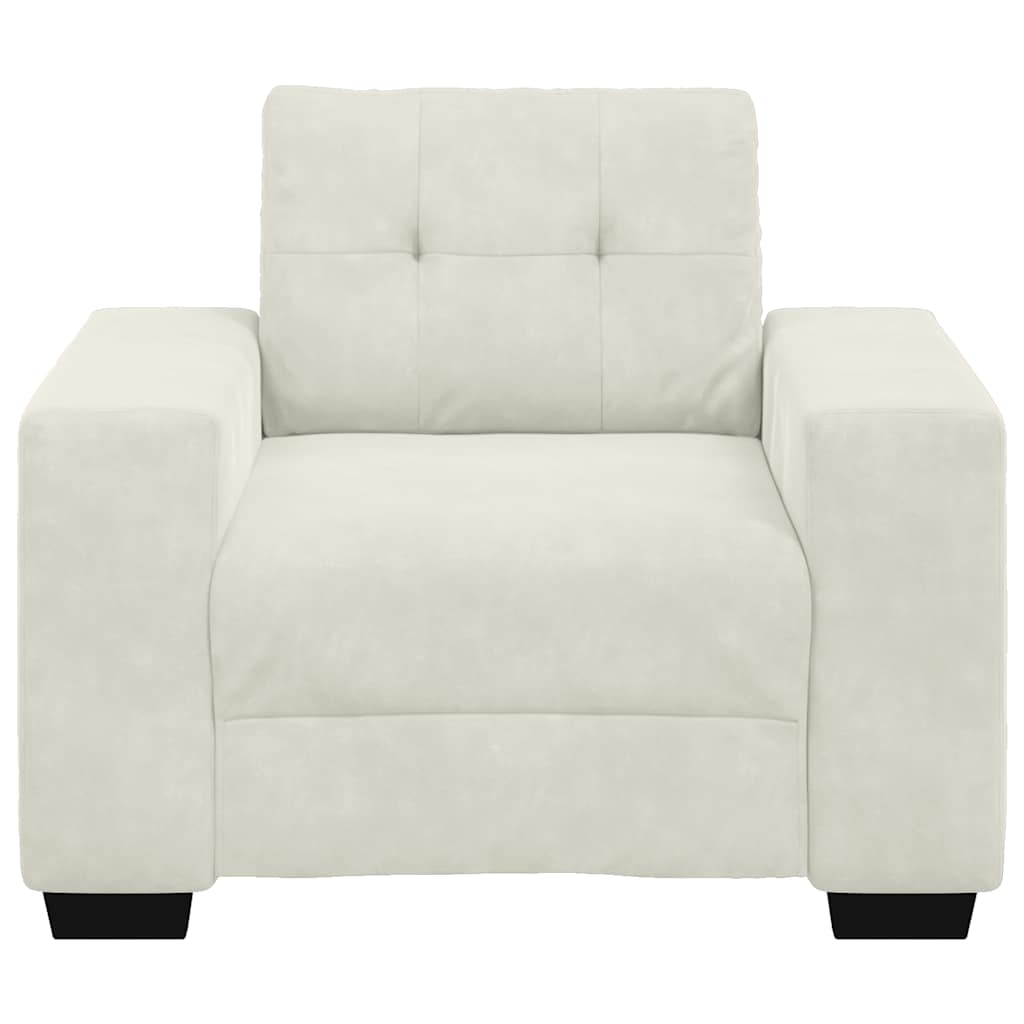 Canapé-fauteuil crème 100x78x80 cm velours - XIOS