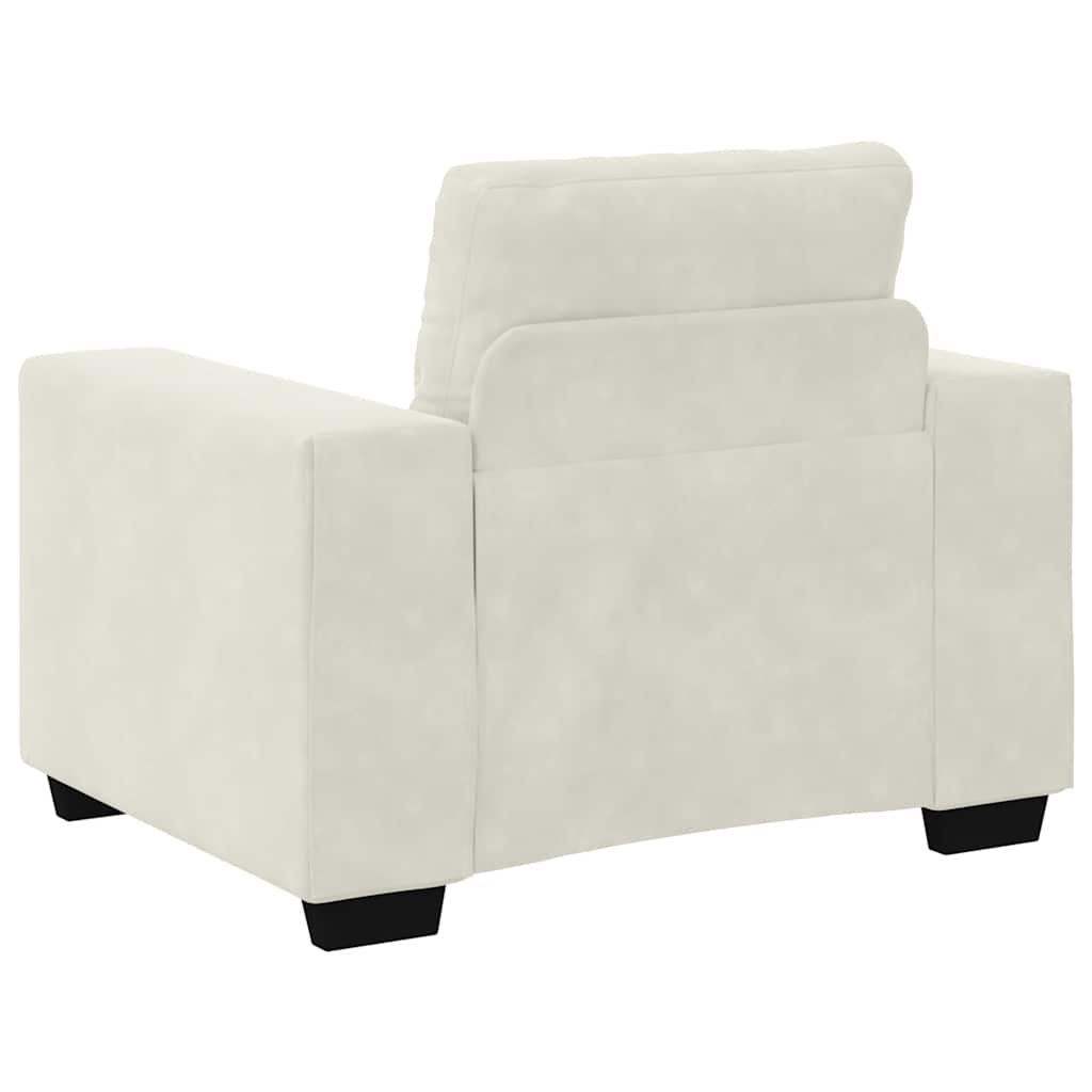 Canapé-fauteuil crème 100x78x80 cm velours - XIOS