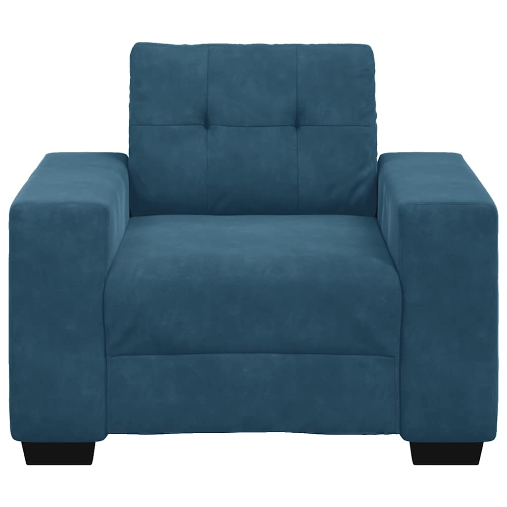 Fauteuil canapé bleu 100x78x80 cm velours - XIOS