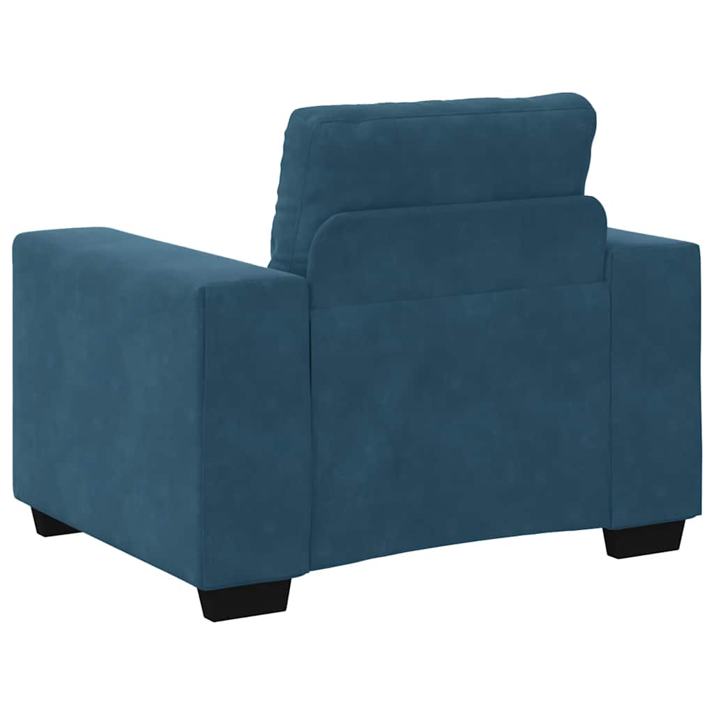 Fauteuil canapé bleu 100x78x80 cm velours - XIOS