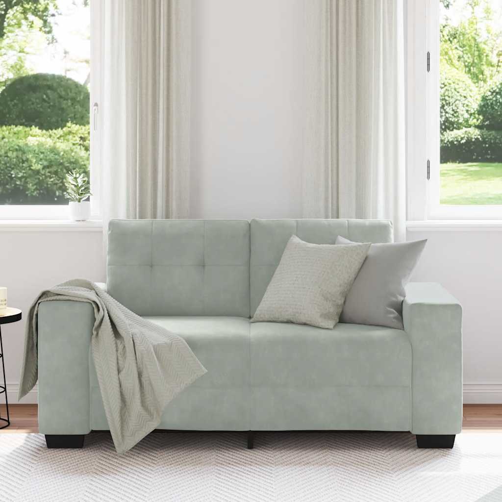 Canapé causeuse gris clair 160x77x82 cm velours - XIOS
