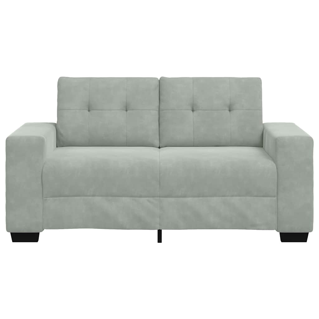 Canapé causeuse gris clair 160x77x82 cm velours - XIOS