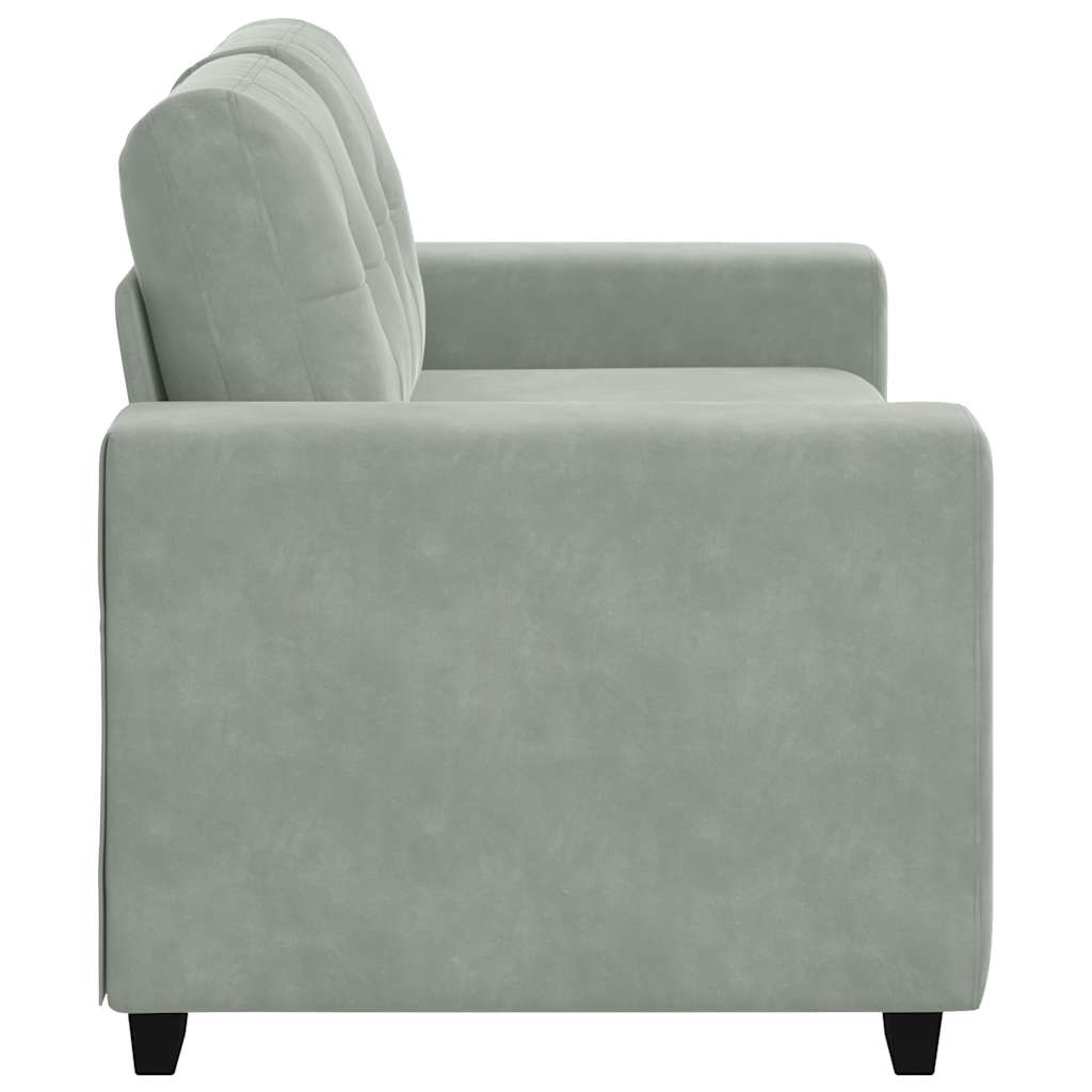 Canapé causeuse gris clair 120 cm velours - XIOS