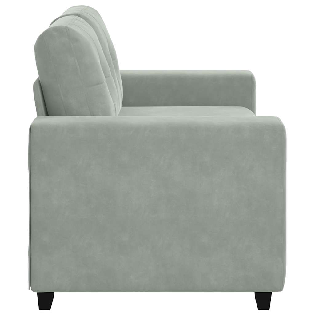 Canapé causeuse gris clair 160x77x82 cm velours - XIOS