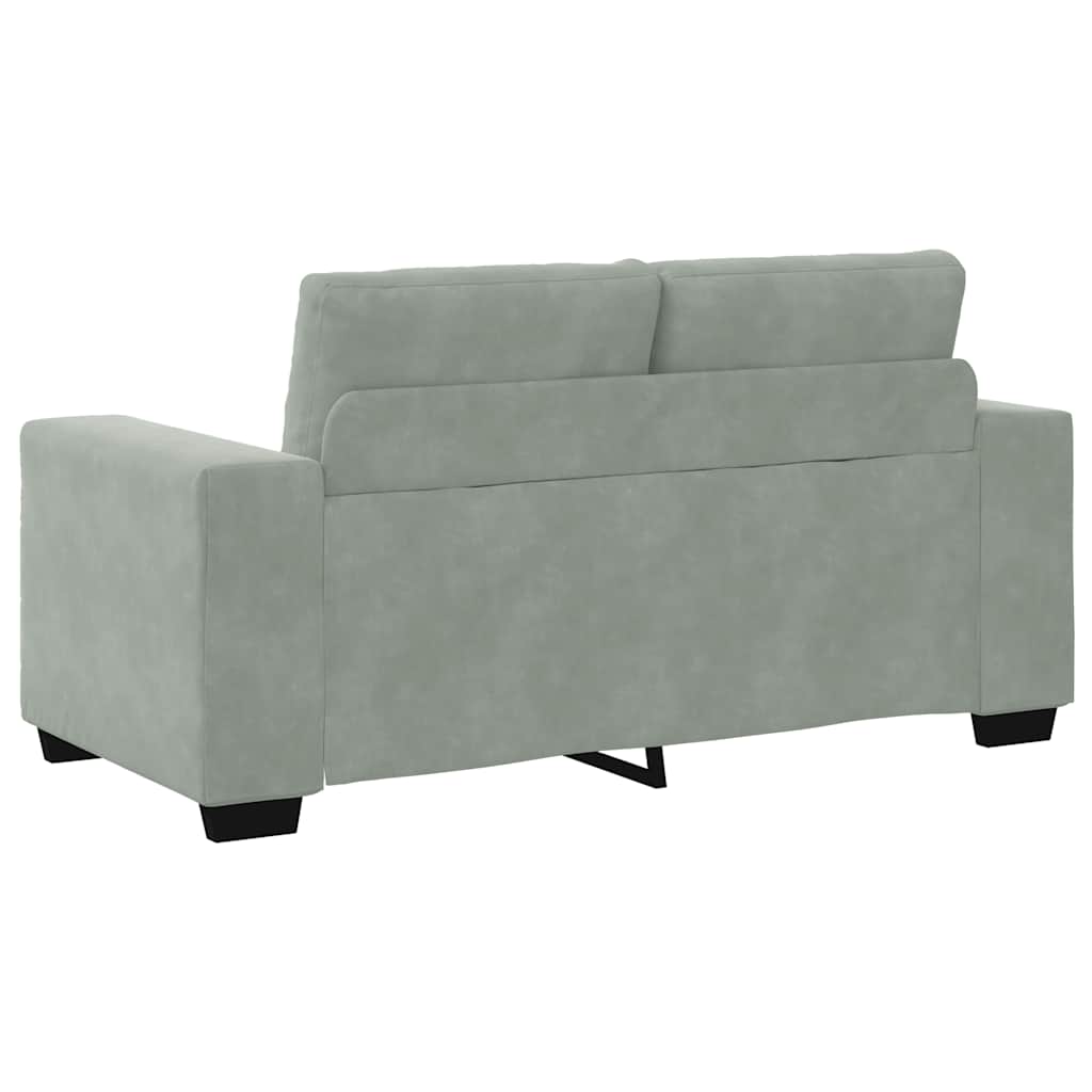 Canapé causeuse gris clair 160x77x82 cm velours - XIOS