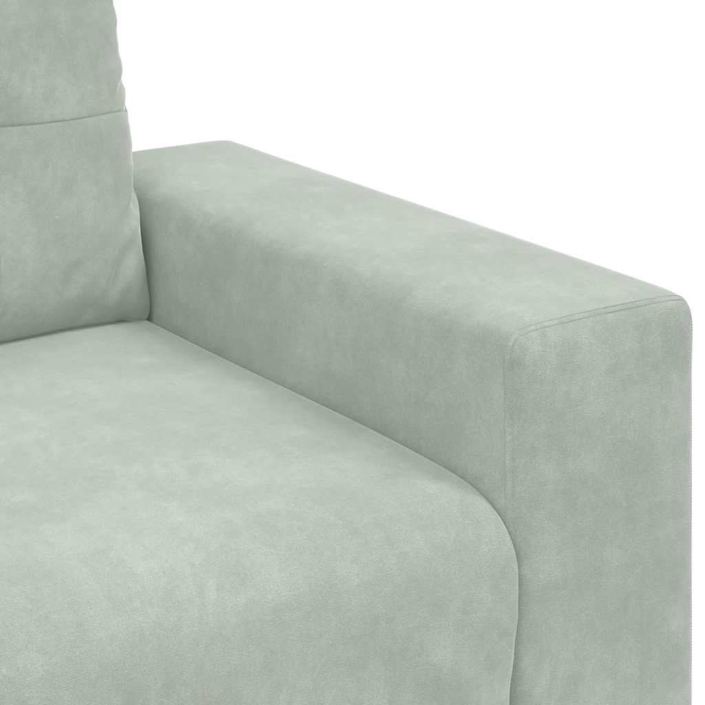 Canapé causeuse gris clair 160x77x82 cm velours - XIOS