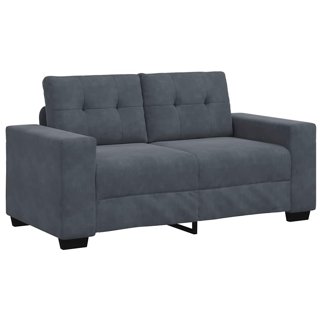 Canapé causeuse gris foncé 160x77x82 cm velours