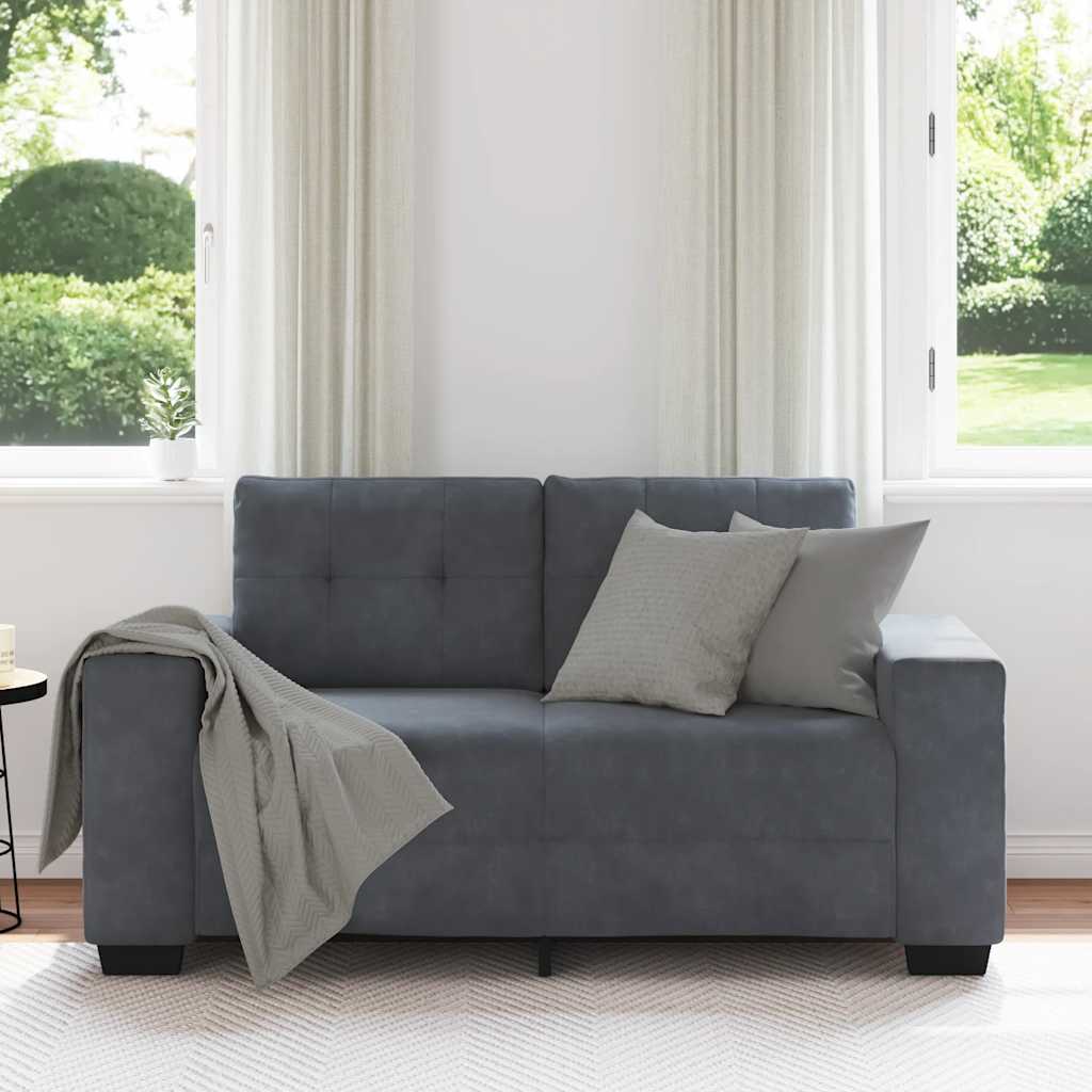 Canapé causeuse gris foncé 160x77x82 cm velours