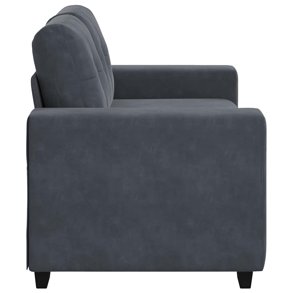 Canapé causeuse gris foncé 160x77x82 cm velours