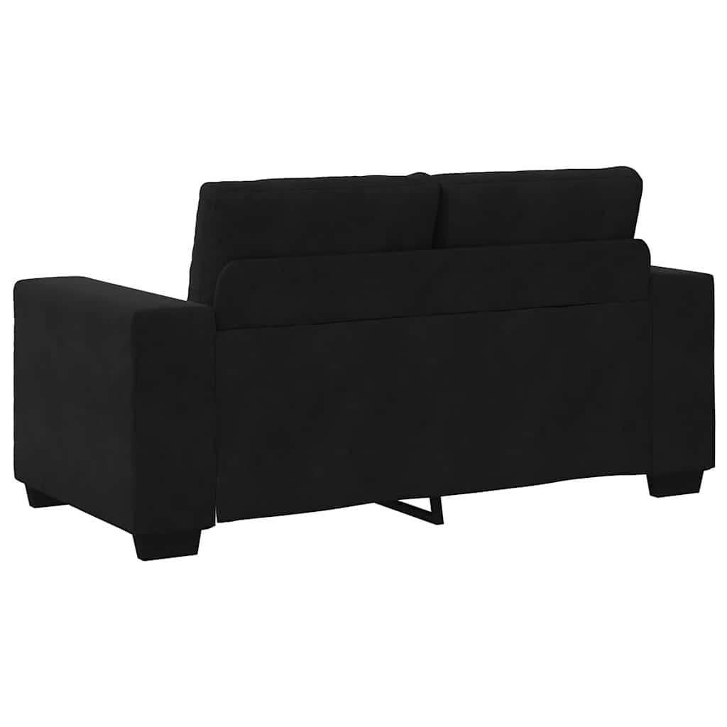 Canapé causeuse noir 120 cm velours - XIOS