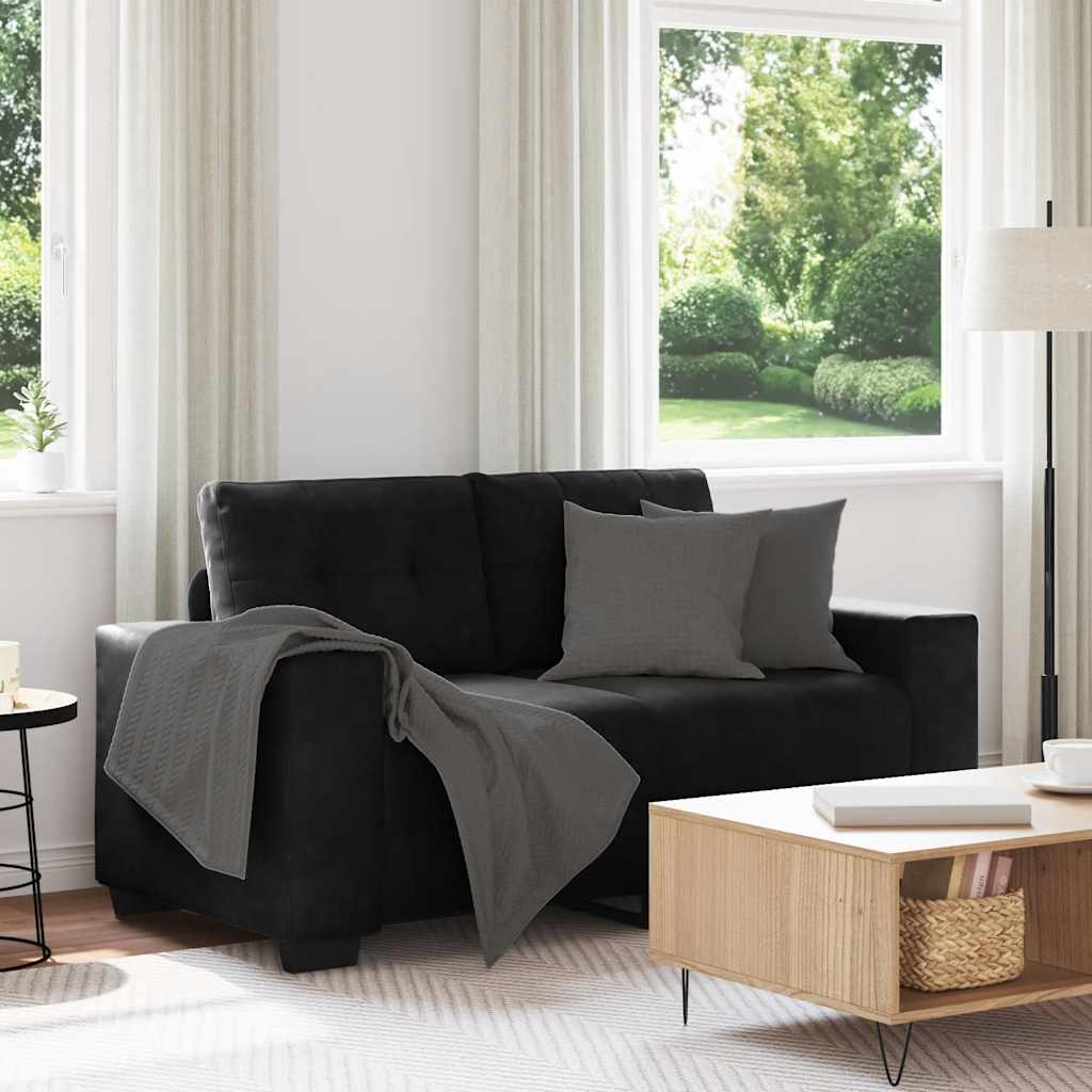 Canapé causeuse noir 160x77x82 cm velours