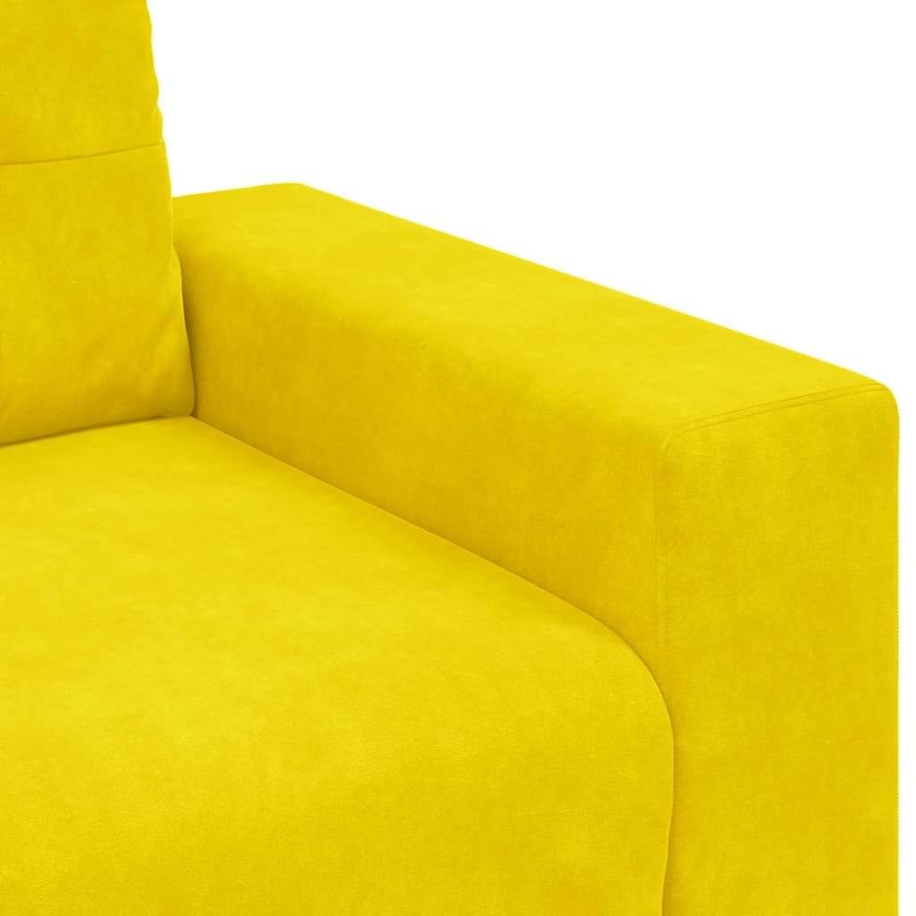 Canapé deux places avec coussin Jaune Velours - XIOS