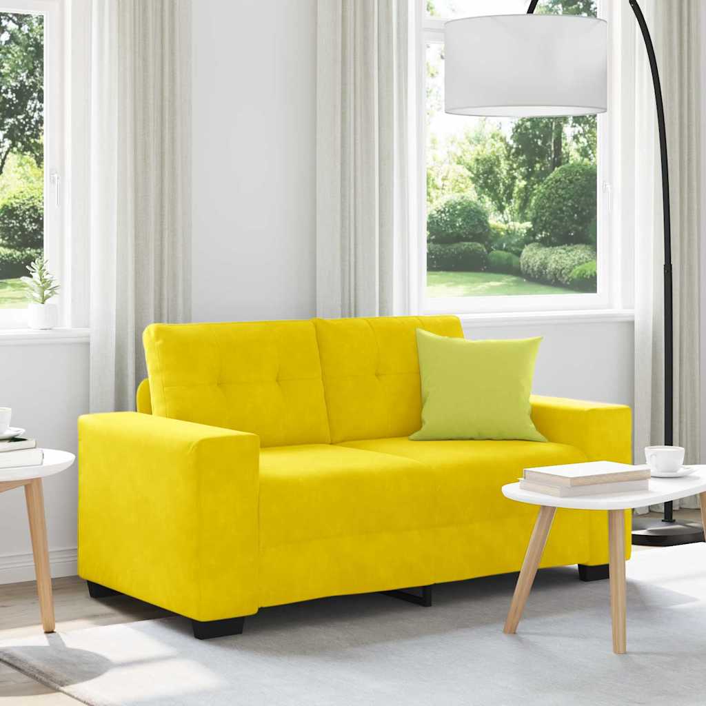 Canapé deux places avec coussin Jaune Velours - XIOS