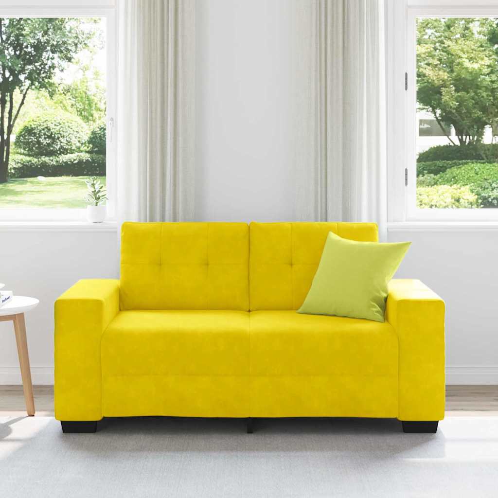 Canapé deux places avec coussin Jaune Velours - XIOS