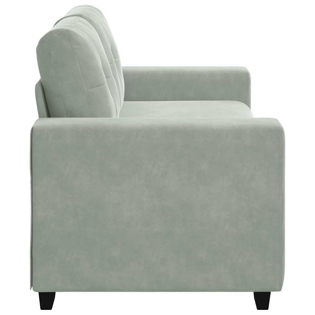 Canapé causeuse gris clair 140 cm velours - XIOS