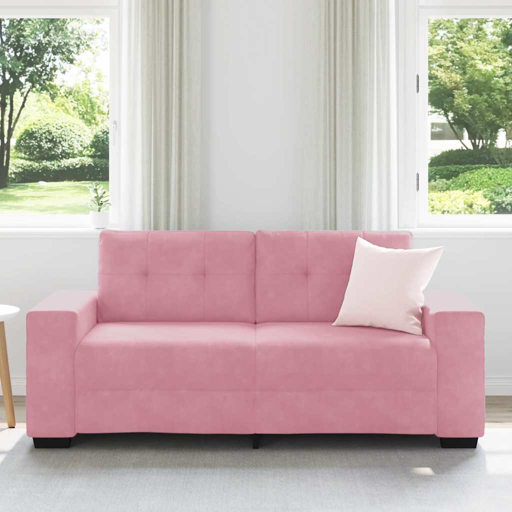 Canapé deux places rose 180x77x82 cm velours - XIOS