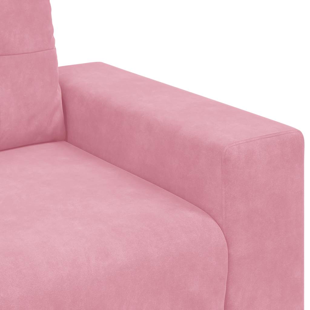 Canapé deux places rose 180x77x82 cm velours - XIOS