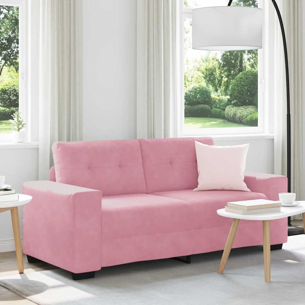 Canapé deux places rose 180x77x82 cm velours - XIOS