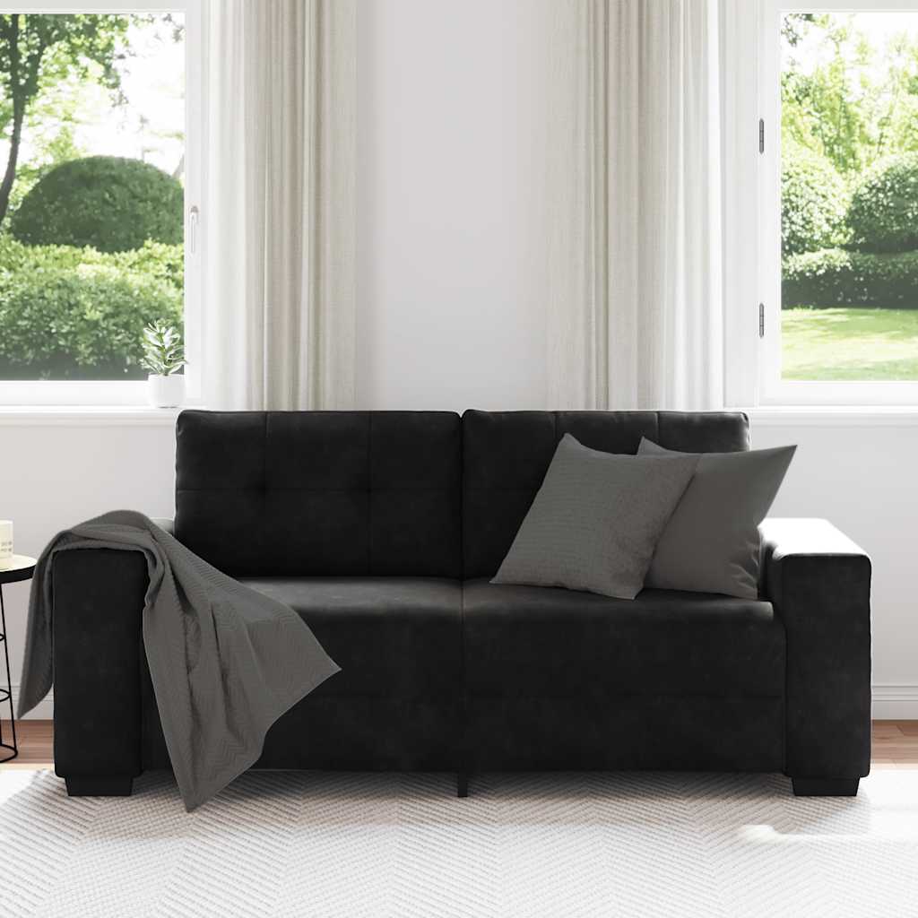 Canapé causeuse noir 180x77x82 cm velours - XIOS