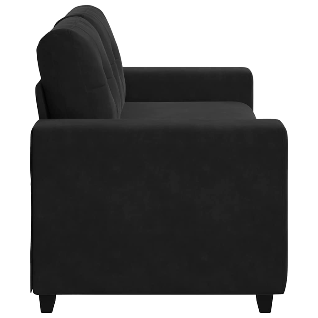Canapé causeuse noir 140 cm velours - XIOS