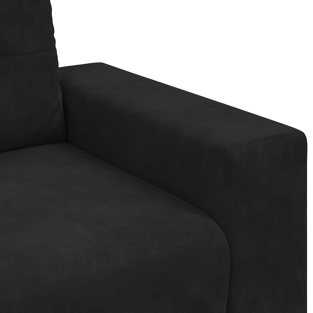 Canapé causeuse noir 180x77x82 cm velours - XIOS