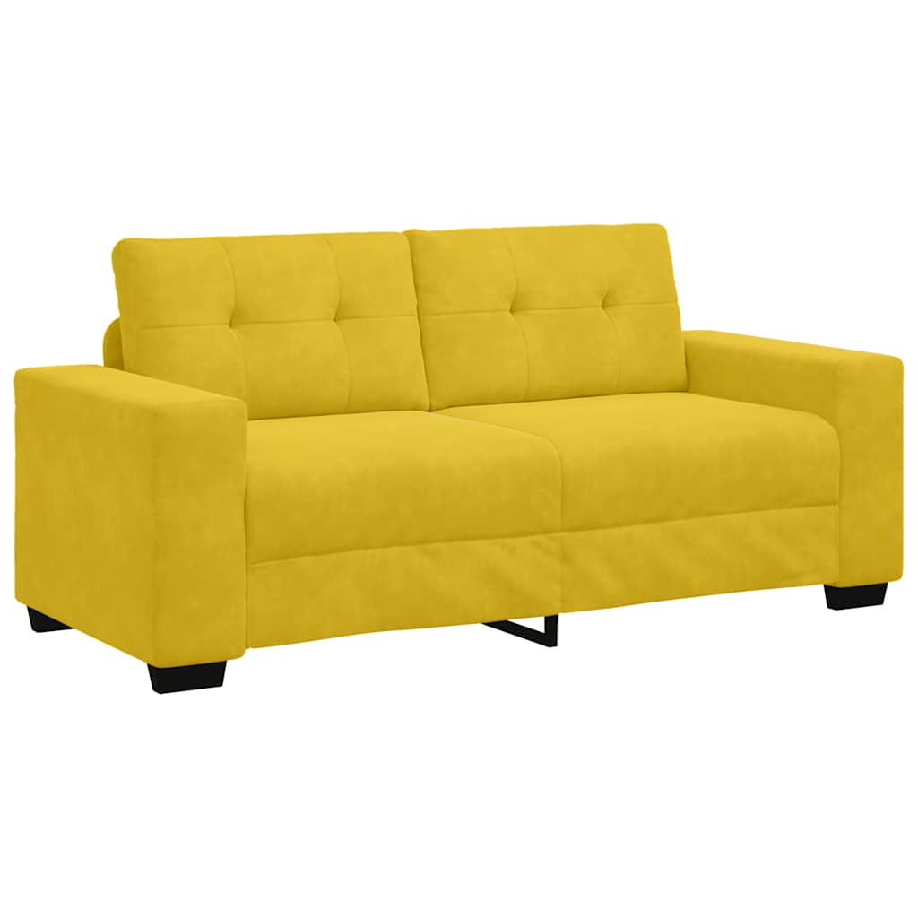 Canapé deux places jaune 180x77x82 cm velours - XIOS