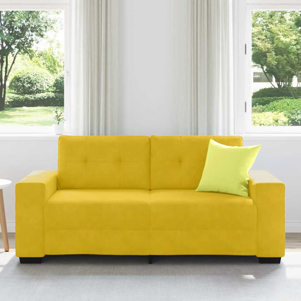Canapé deux places jaune 180x77x82 cm velours - XIOS