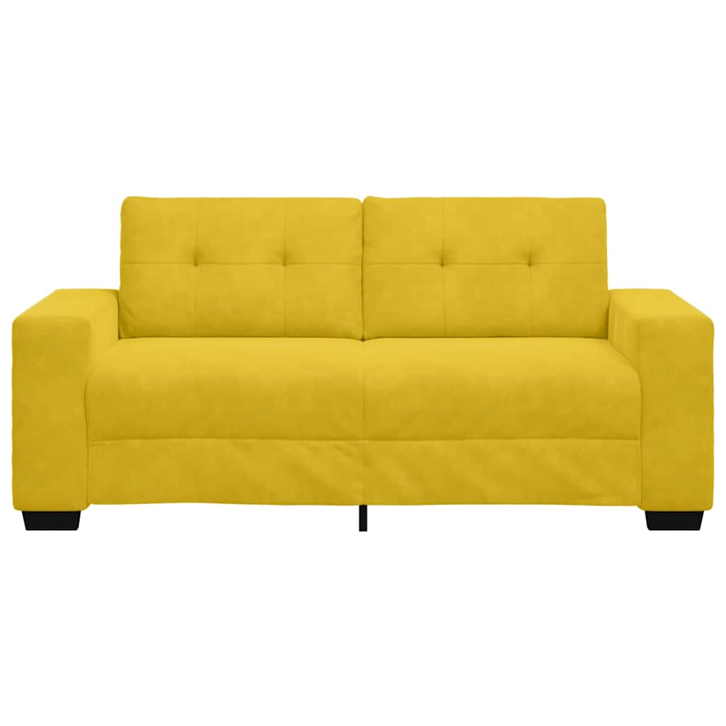 Canapé deux places jaune 180x77x82 cm velours - XIOS