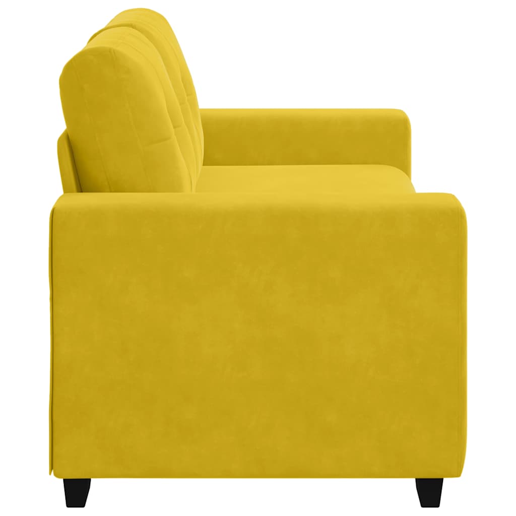 Canapé deux places jaune 180x77x82 cm velours - XIOS