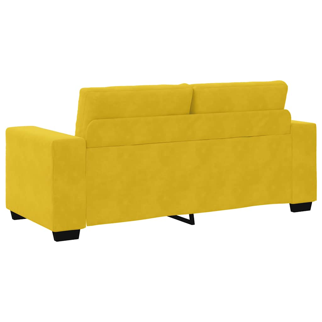 Canapé deux places jaune 180x77x82 cm velours - XIOS